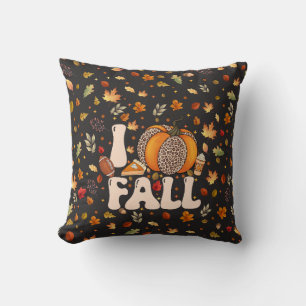 I Love Fall Orange Pumpkin Pattern Cushion