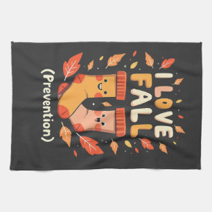 I Love Fall Prevention Autumn Cosy Pumpkin Spice  Tea Towel