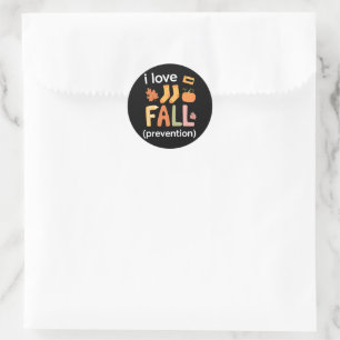 I Love Fall Prevention Classic Round Sticker