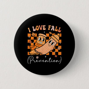 I Love Fall Prevention Fall Physical Therapy Women 6 Cm Round Badge