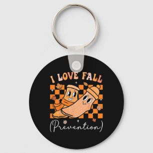 I Love Fall Prevention Fall Physical Therapy Women Key Ring