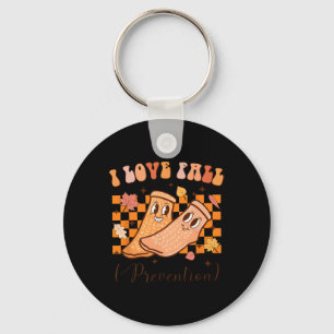 I Love Fall Prevention Fall Thanksgiving Nurse Fal Key Ring