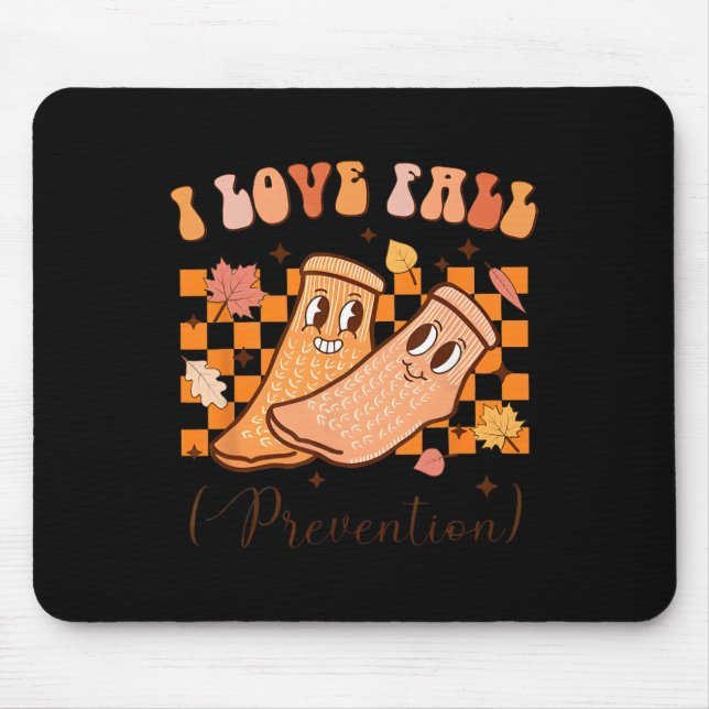I Love Fall Prevention Fall Thanksgiving Nurse Fal Mouse Pad (Front)