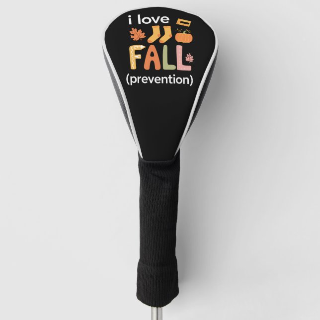 I Love Fall Prevention Golf Head Cover (Front)