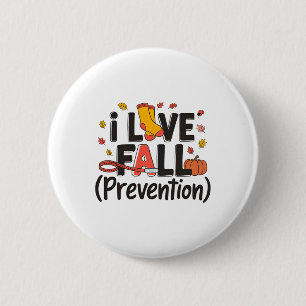 I Love Fall Prevention Nurse Retro Thanksgiving Au 6 Cm Round Badge
