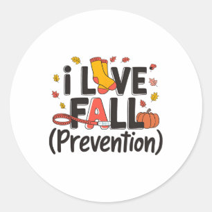 I Love Fall Prevention Nurse Retro Thanksgiving Au Classic Round Sticker