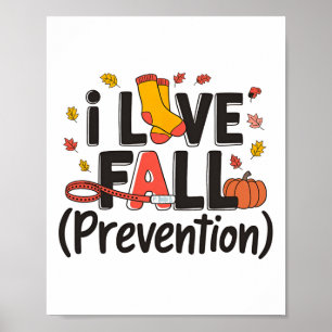 I Love Fall Prevention Nurse Retro Thanksgiving Au Poster
