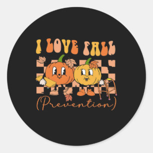 I Love Fall Prevention Physical Therapy Ot Pumpkin Classic Round Sticker