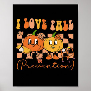 I Love Fall Prevention Physical Therapy Ot Pumpkin Poster