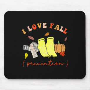 I Love Fall Prevention Socks Thanksgiving Autumn  Mouse Pad