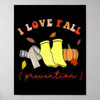 I Love Fall Prevention Socks Thanksgiving Autumn