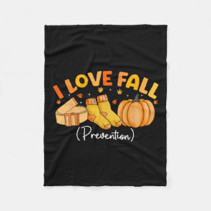 I Love Fall Prevention Socks Thanksgiving Physical Fleece Blanket