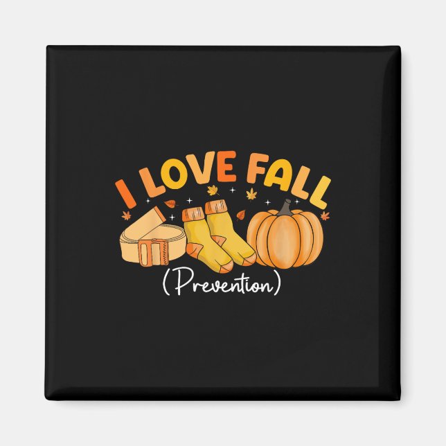 I Love Fall Prevention Socks Thanksgiving Physical Magnet (Front)
