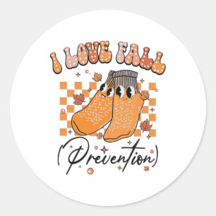 I Love Fall Prevention Thanksgiving Fall Physical Classic Round Sticker