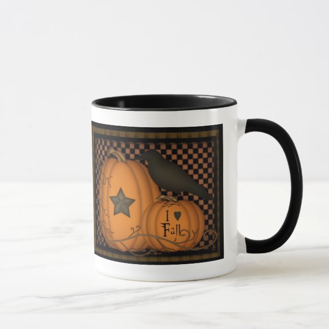 I love Fall Pumpkin Crow Mug (Right)