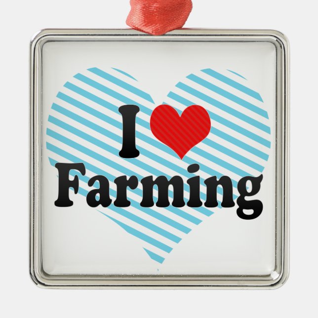 I Love Farming Metal Tree Decoration (Front)