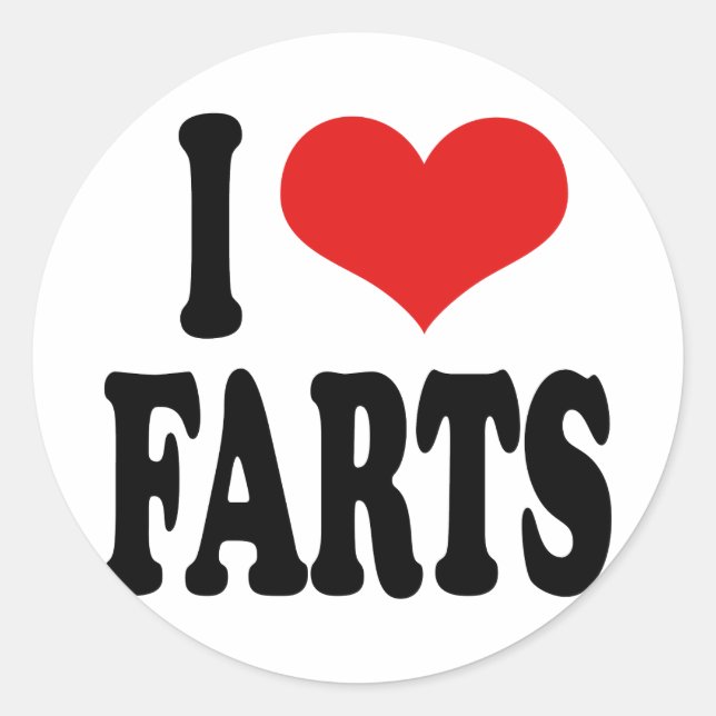 I Love Farts Classic Round Sticker (Front)