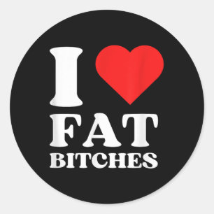 I Love Fat Es I Heart Fat Es Y2k Red Heart Classic Round Sticker