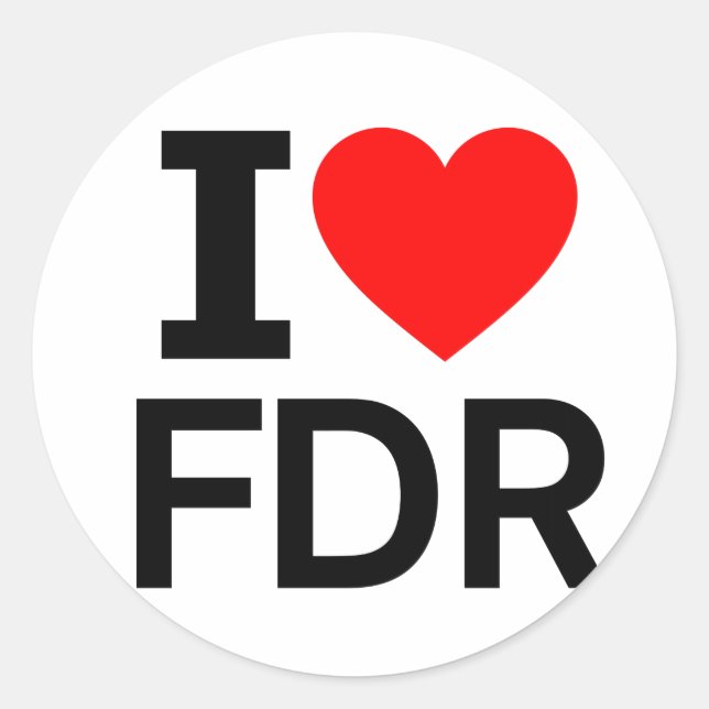 I Love FDR Classic Round Sticker (Front)