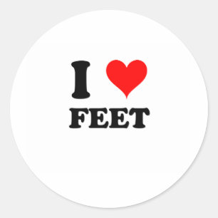 I Love Feet Classic Round Sticker
