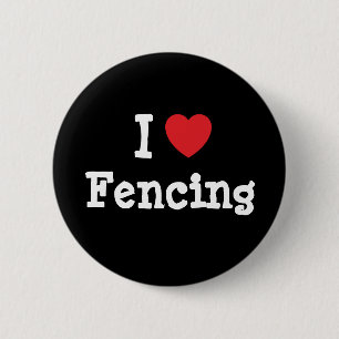 I love Fencing heart custom personalised 6 Cm Round Badge
