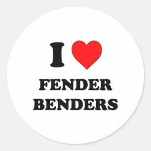 I Love Fender Benders Classic Round Sticker