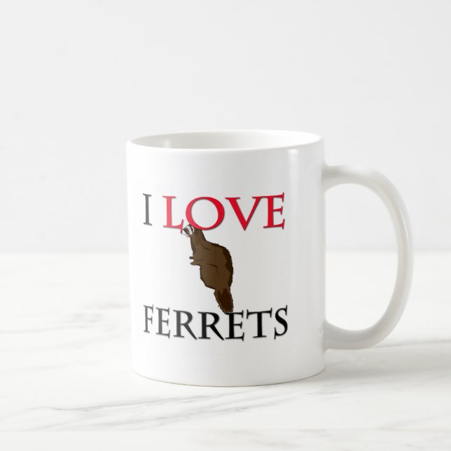 I Love Ferrets Coffee Mug (Right)