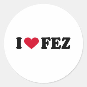 I LOVE FEZ CLASSIC ROUND STICKER