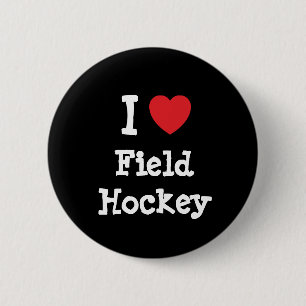 I love Field Hockey heart custom personalised 6 Cm Round Badge