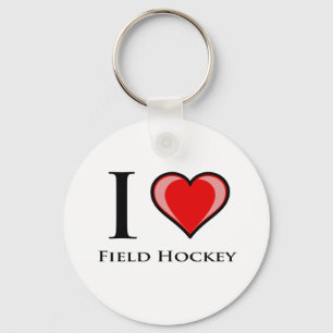 I Love Field Hockey Key Ring