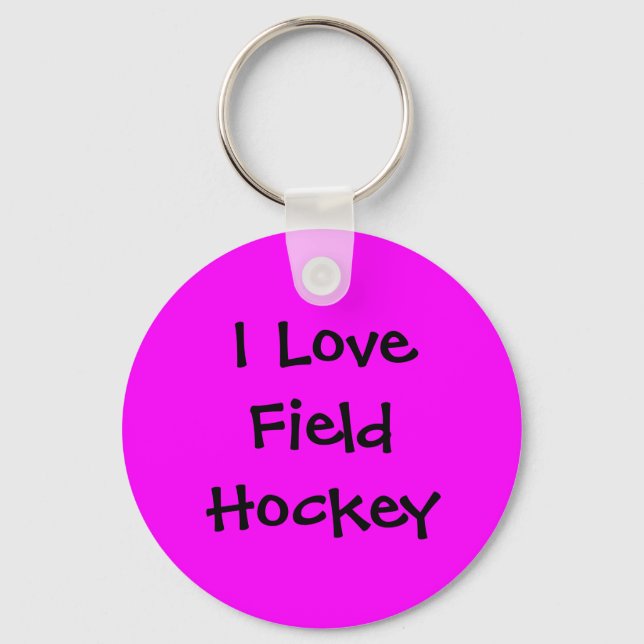 I Love Field Hockey Keychain (Front)