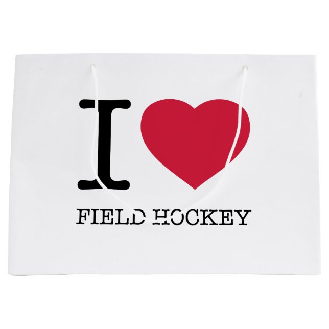 I LOVE FIELD HOCKEY LARGE GIFT BAG (Front)