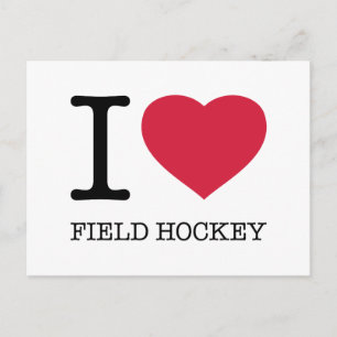 I LOVE FIELD HOCKEY POSTCARD