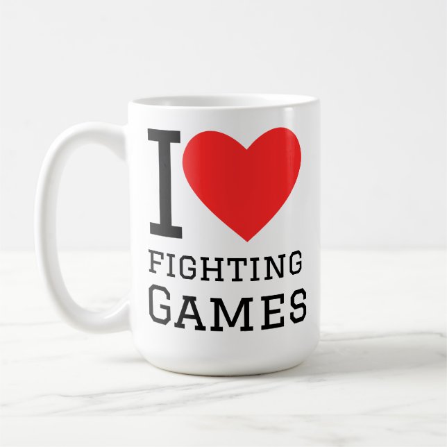 I love fighting games coffee mug (Left)