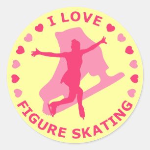 I Love Figure Skating Classic Round Sticker