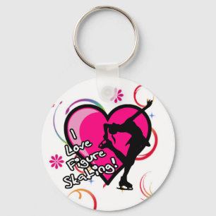I Love Figure Skating Key Chains