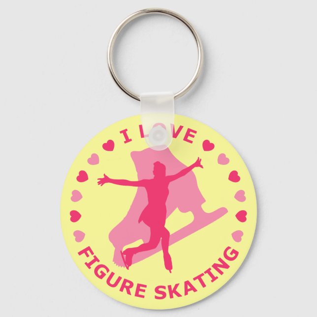I Love Figure Skating Key Ring (Front)