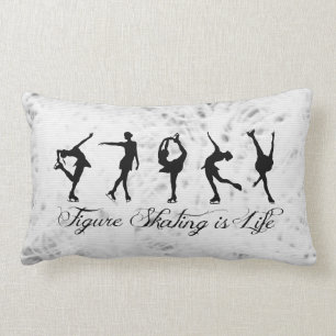 I Love Figure Skating on ice (name on back) Lumbar Cushion