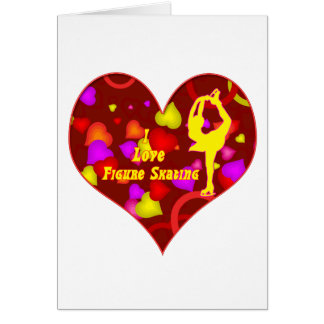 I Love Figure Skating Retro Design Heart