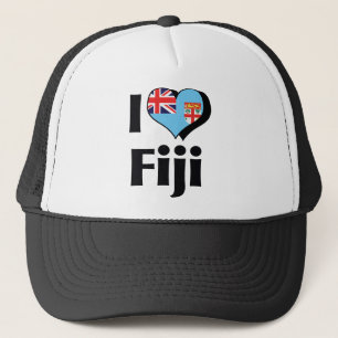 I Love Fiji Flag Trucker Hat
