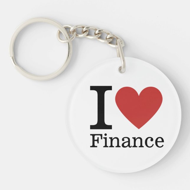 I ❤️ Love Finance - Finance Department - Keychain (Front)