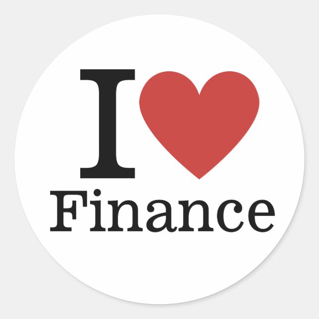 I ❤️ Love Finance (for Employees) CUSTOM Classic Round Sticker (Front)