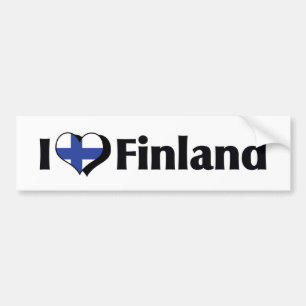 I Love Finland Flag Bumper Sticker