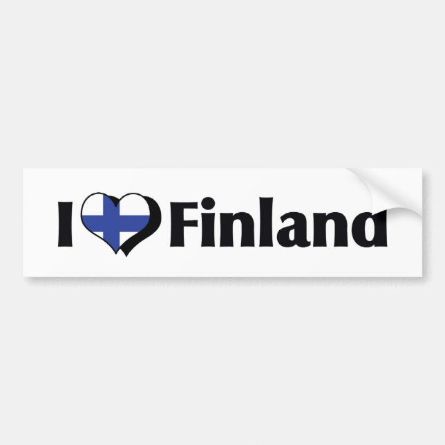 I Love Finland Flag Bumper Sticker (Front)