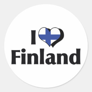 I Love Finland Flag Classic Round Sticker