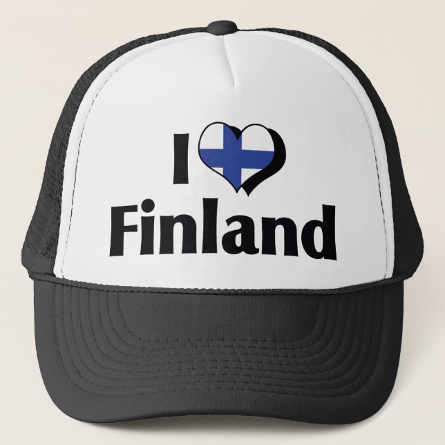 I Love Finland Flag Trucker Hat (Front)