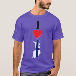 I Love Finland Vertical I Heart Country Flag Map T-Shirt