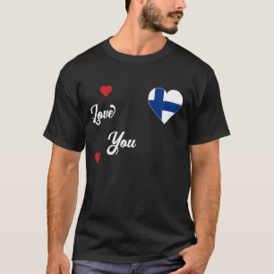 I Love Finland With Finnish Flag In a Heart T-Shirt
