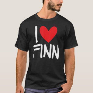 I Love Finn Name Personalised Men Guy BFF Friend H T-Shirt