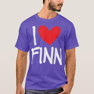 I Love Finn Name Personalised Men Guy BFF Friend H T-Shirt